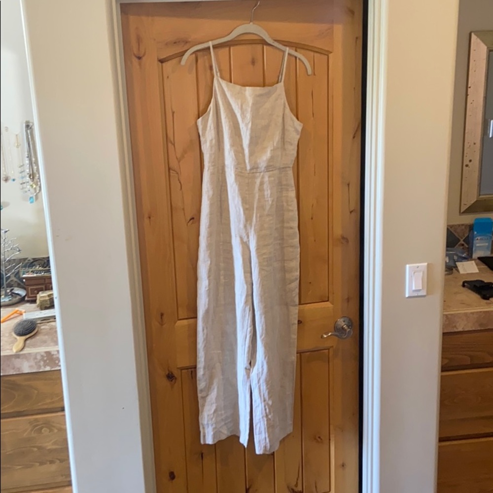 H&M Natural Linen Jumpsuit